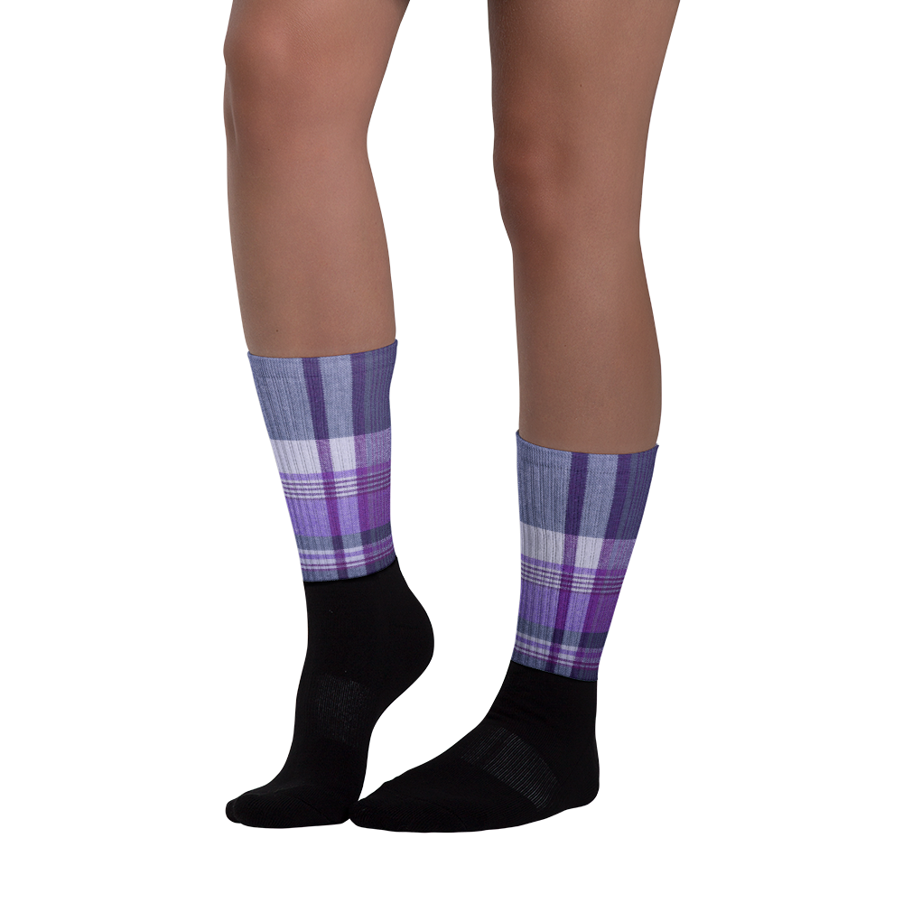 Purple Blue Plaid Socks
