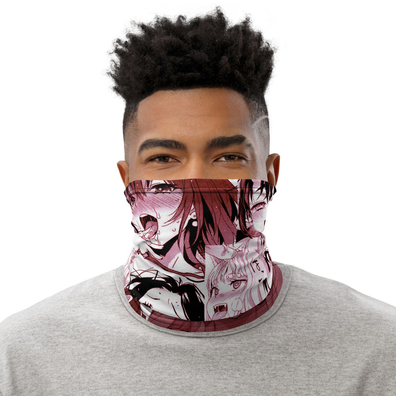 Red Ahegao Neck Gaiter Face Mask