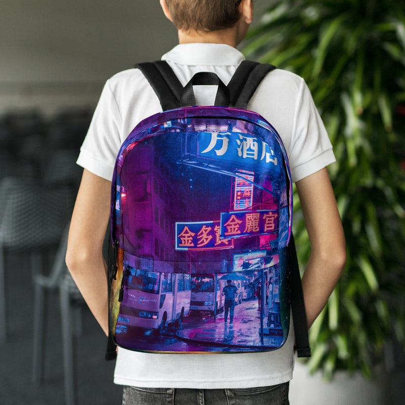 Neon Space City All-Over-Print Backpack