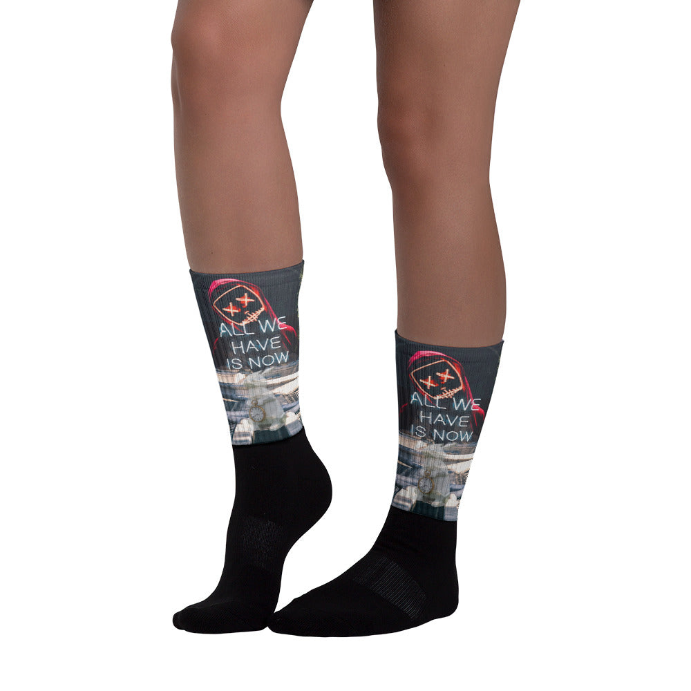 "All We Have Is Now" Vaporwave Electronic Socks